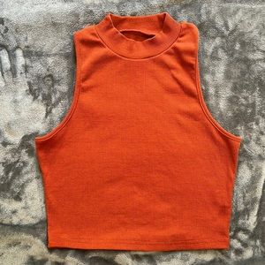 Orange high neck tank top